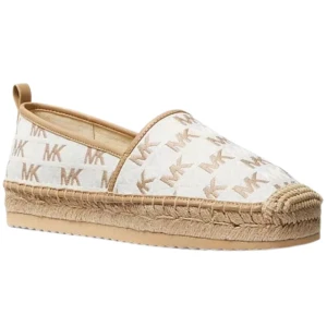 MK Women's Lenny Slip-on Espadrilles/White-Gold/Size 7.5