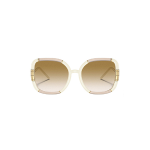 Tory Burch Transparent Beige Plastic Sunglasses Brown