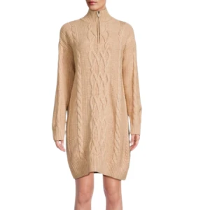 CALVIN KLEIN JEANS Half Zip Cable Knit Sweater Dress