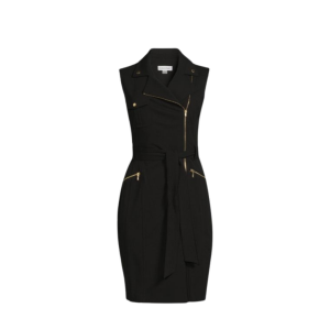 Alternative view of CALVIN KLEIN Belted Notch Collar Sheath Mini Dress