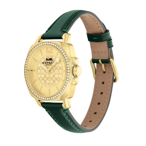 Alternative view of Coach Women’s Watch Gold Tone Dial Green Leather Strap