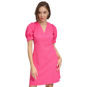 Tommy Hilfiger Blossom Floral Puff Sleeve Jacquard Shift Dress