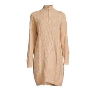 CALVIN KLEIN JEANS Half Zip Cable Knit Sweater Dress - Image 3