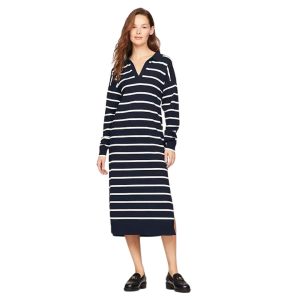 TOMMY HILFIGER LONG-SLEEVE STRIPE POLO SWEATER DRESS