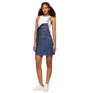 Alternative view of TOMMY JEANS LOGO TAPE DENIM OVERALL DRESS