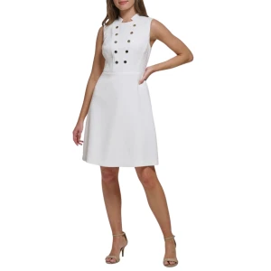 Tommy Hilfiger Hopsack Bandleader Sleeveless A-Line Dress
