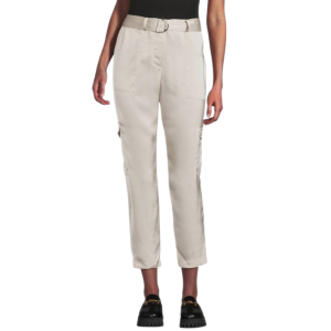CALVIN KLEIN Belted Satin Cargo Pants