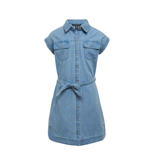 Calvin Klein Girls Chambray Belted Shirt Dress