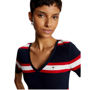 Alternative view of TOMMY HILFIGER SLIM FIT FAVORITE STRIPE V-NECK T-SHIRT