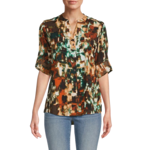 CALVIN KLEIN Print Button Front Top