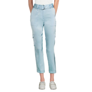 Alternative view of CALVIN KLEIN Belted Satin Cargo Pants