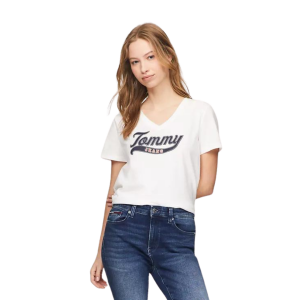 TOMMY JEANS TOMMY LOGO V-NECK T-SHIRT