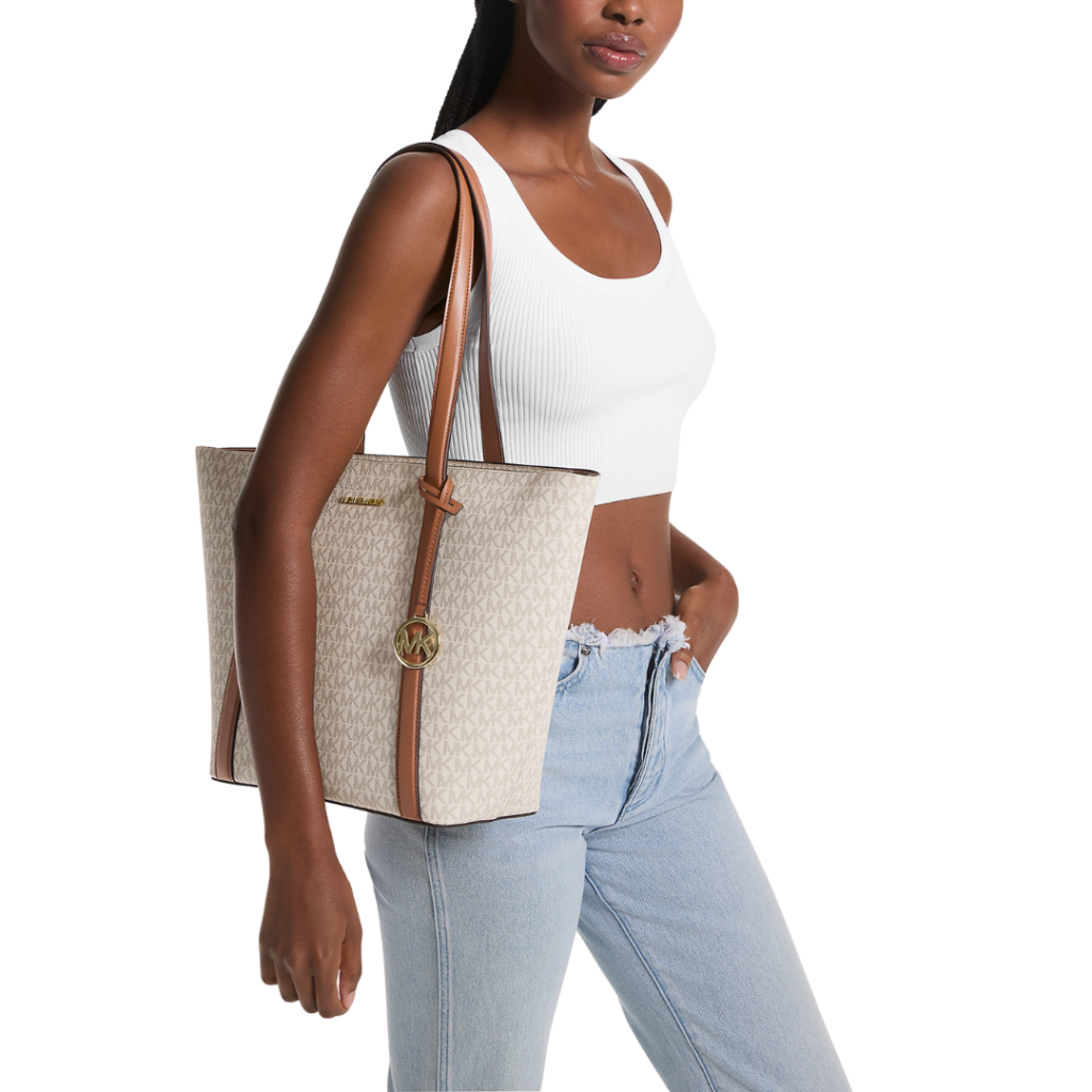 Michael Kors Large Pratt Brown Shoulder Zip Tote Bag main image 0