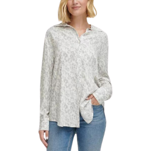 CALVIN KLEIN JEANS Covert Long-Sleeve Button-Down Easy-Fit