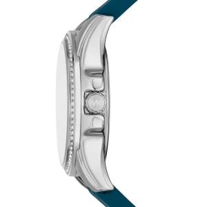 Alternative view of MICHAEL KORS Mini Pilot Pavé Silver-Tone and Logo Silicone Watch