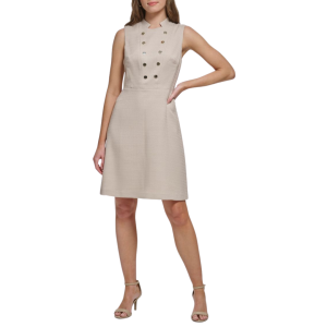 Tommy Hilfiger Hopsack Bandleader Sleeveless A-Line Dress