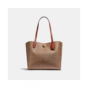 Alternative view of COACH Signature Coated Canvas Willow Tote with Interior Zip Pocket