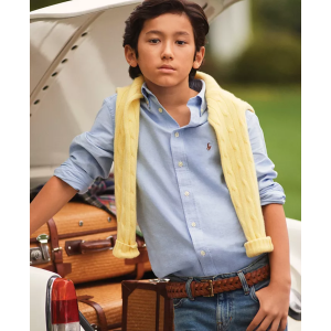 POLO RALPH LAUREN Big Boys Embroidered Pony Logo Cotton Oxford Shirt