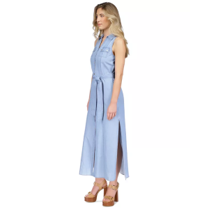MICHAEL KORS Women's Sleeveless Maxi Shirtdress, Regular & Petite - Image 4