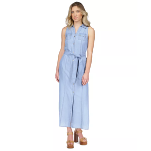 MICHAEL KORS Women's Sleeveless Maxi Shirtdress, Regular & Petite - Image 5