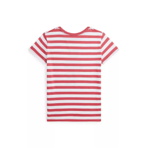Alternative view of POLO RALPH LAUREN Big Girls Striped Polo Bear Cotton Jersey T-shirt