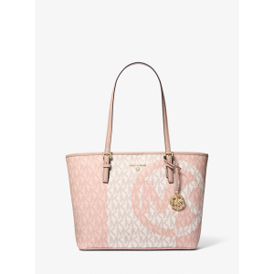 Jet Set Charm Medium Two-Tone Logo Tote Bag