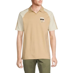 KARL LAGERFELD PARIS Logo Pima Cotton Blend Polo