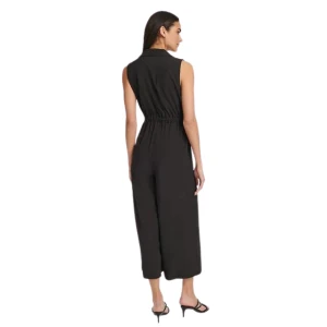 Alternative view of CALVIN KLEIN Collared V-Neck Straight-Leg Jumpsuit