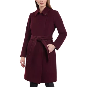 MICHAEL KORS Wool Blend Belted Wrap Coat