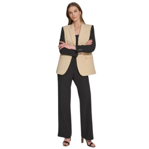 DKNY Colorblocked One-Button Blazer - Image 4