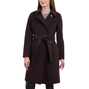 MICHAEL KORS Wool Blend Belted Wrap Coat