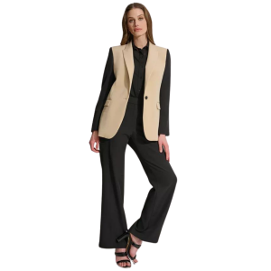 DKNY Colorblocked One-Button Blazer - Image 6