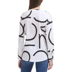 Alternative view of CALVIN KLEIN Long Sleeve Logo Button Front Blouse