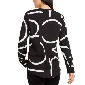 Alternative view of CALVIN KLEIN Long Sleeve Logo Button Front Blouse