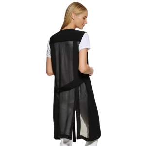 DKNY Chiffon Back Long Vest - Image 4