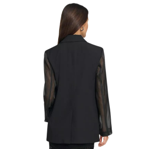 Alternative view of DKNY Women's Organza-Sleeve One-Button Blazer