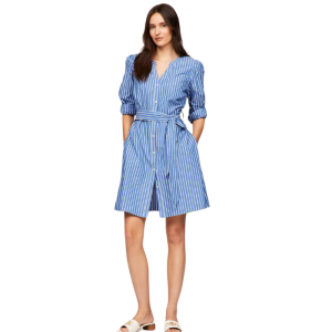 Tommy Hilfiger Collarless Stripe Dress