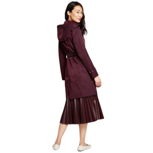 Alternative view of MICHAEL KORS      Women's Hooded Belted Trench Coat      BURGUNDY