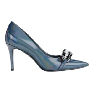 KARL LAGERFELD PARIS Sera Patent Metallic Pearl Chain Pumps