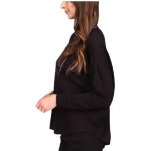 Michael Kors Women’s Long-Sleeve Rhinestone Logo Waffle Knit Top - Image 3