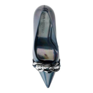 KARL LAGERFELD PARIS Sera Patent Metallic Pearl Chain Pumps - Image 2