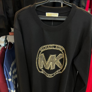 Michael Kors Women’s Long-Sleeve Rhinestone Logo Waffle Knit Top - Image 5
