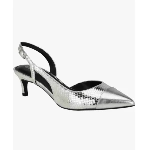 CALVIN KLEIN Slingback Kitten Heel Pump In Silver 8.5 US\