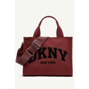 DKNY HADLEE SMALL CANVAS LOGO TOTE - Burgundy