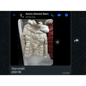 Michael Kors Quilted Puffer Jacket with Faux Fur Hood and Belt - Beige - Size small