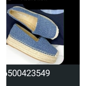 Michael Kors Lynn Espadrille Flats - Denim Blue / Beige - Size 8.5 US