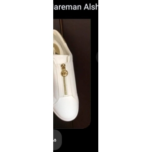 Michael Kors Keaton Zip Slip-On Sneakers - White with Gold accents - Size 8.5 US