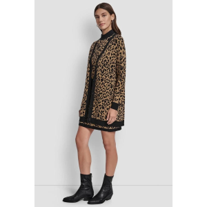 DKNY LEOPARD JACQUARD CARDIGAN Size XL