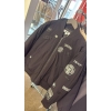 DKNY Bomber Jacket with Patches - Black - Size Medium