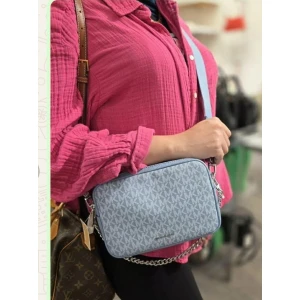 Michael Kors Monogram Crossbody Bag - Light Blue